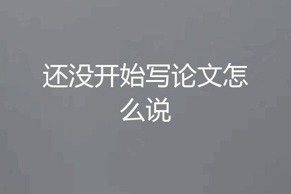 还没开始写论文怎么说