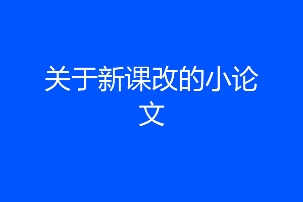 关于新课改的小论文