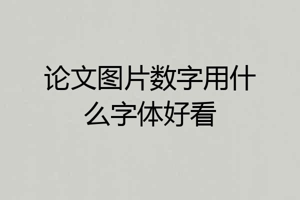 论文图片数字用什么字体好看