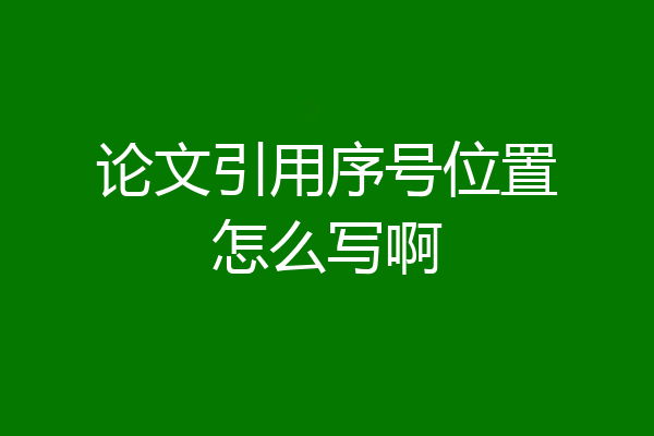 论文引用序号位置怎么写啊