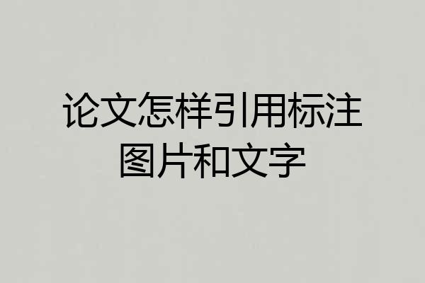 论文怎样引用标注图片和文字