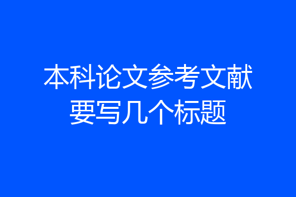 本科论文参考文献要写几个标题