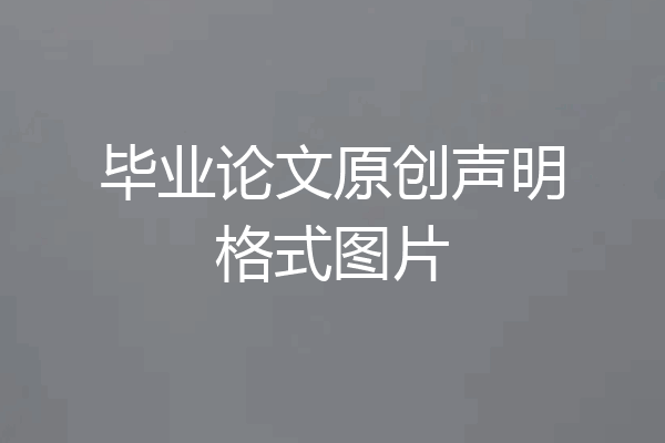 毕业论文原创声明格式图片