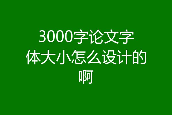 3000字论文字体大小怎么设计的啊