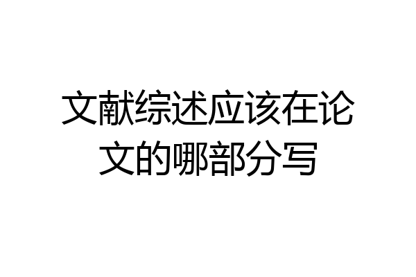文献综述应该在论文的哪部分写