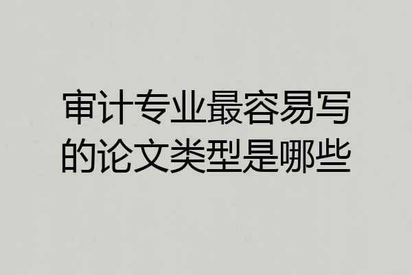 审计专业最容易写的论文类型是哪些