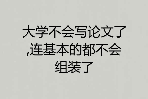 大学不会写论文了,连基本的都不会组装了