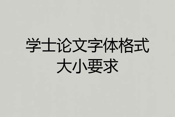 学士论文字体格式大小要求