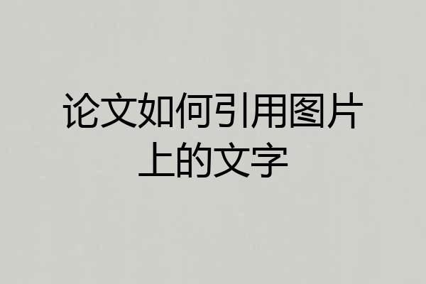 论文如何引用图片上的文字