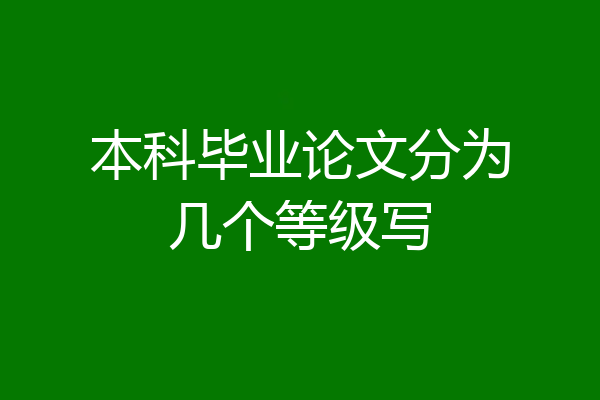 本科毕业论文分为几个等级写