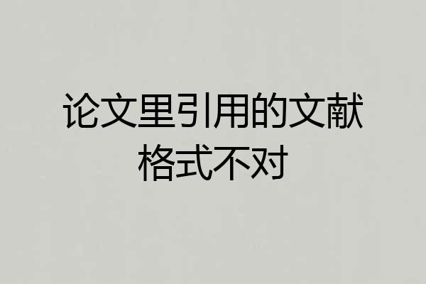 论文里引用的文献格式不对