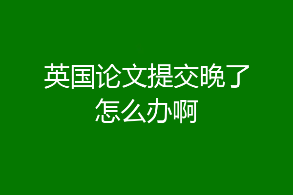 英国论文提交晚了怎么办啊