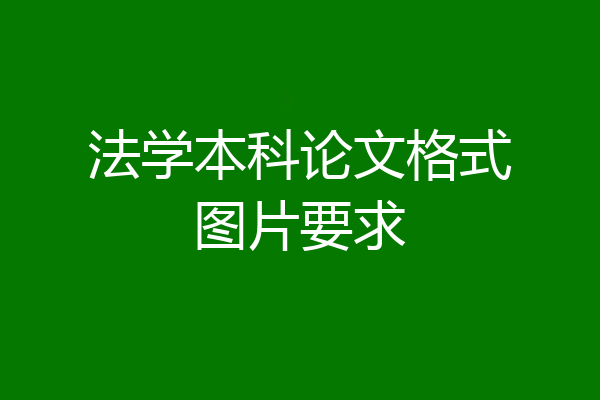 法学本科论文格式图片要求