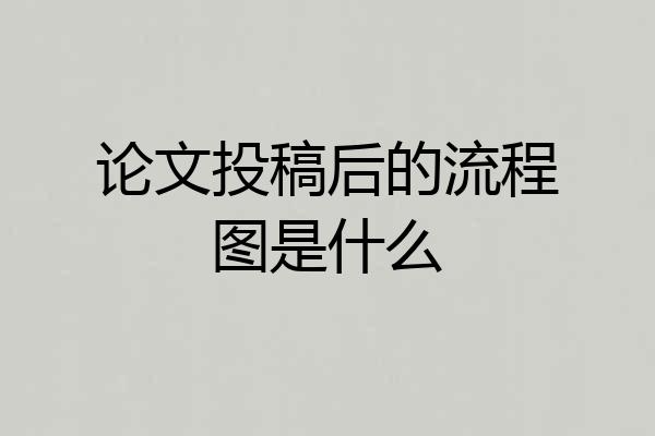 论文投稿后的流程图是什么