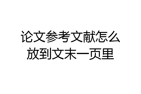 论文参考文献怎么放到文末一页里