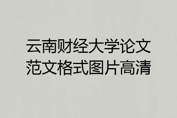 云南财经大学论文范文格式图片高清