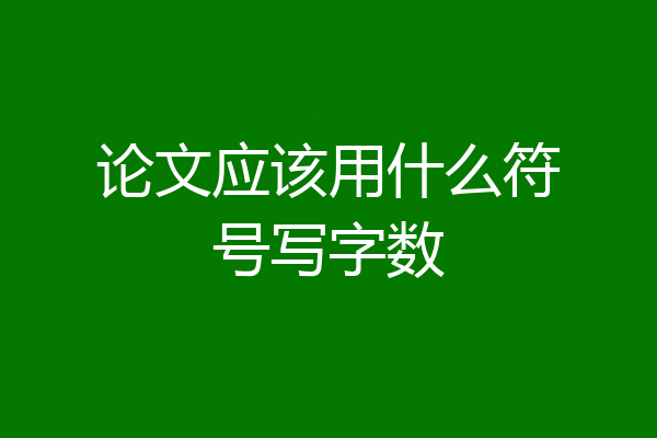 论文应该用什么符号写字数