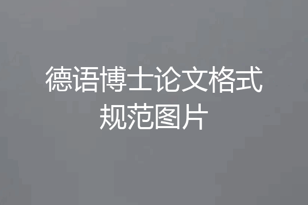 德语博士论文格式规范图片