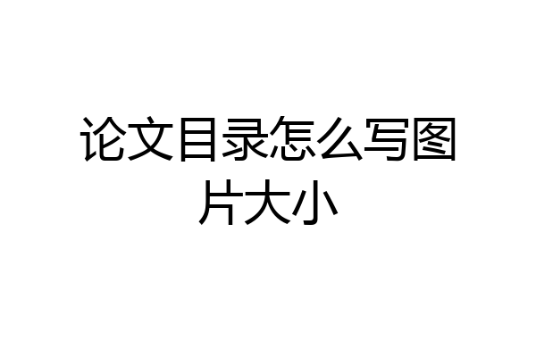论文目录怎么写图片大小