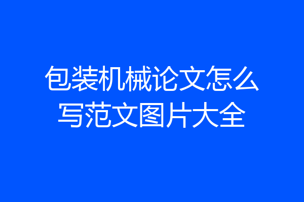 包装机械论文怎么写范文图片大全