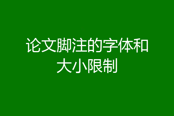 论文脚注的字体和大小限制