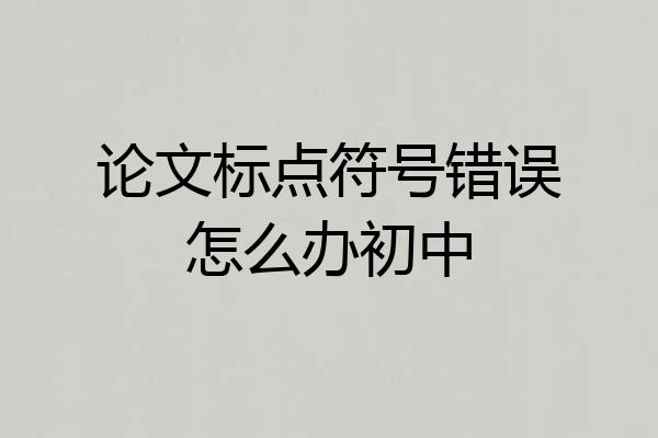 论文标点符号错误怎么办初中