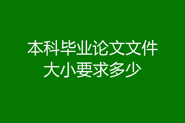 本科毕业论文文件大小要求多少