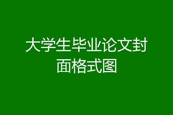 大学生毕业论文封面格式图