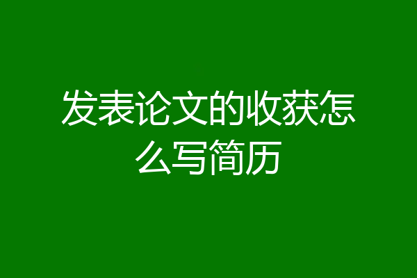发表论文的收获怎么写简历