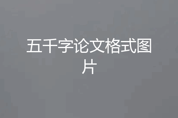 五千字论文格式图片