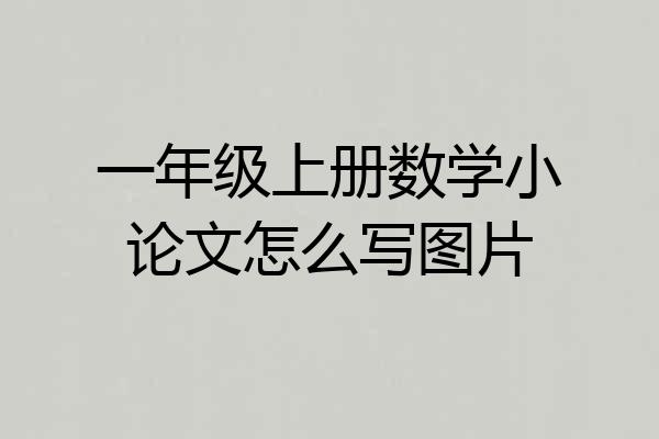 一年级上册数学小论文怎么写图片