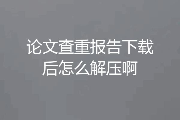 论文查重报告下载后怎么解压啊