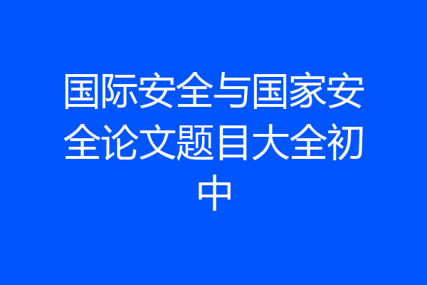 国际安全与国家安全论文题目大全初中