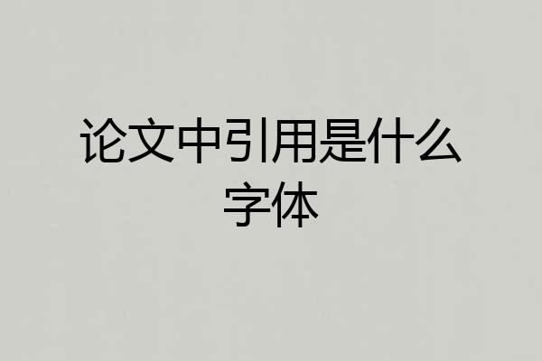 论文中引用是什么字体