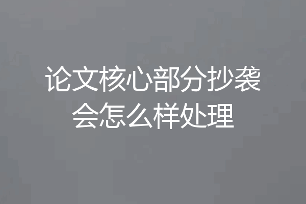 论文核心部分抄袭会怎么样处理