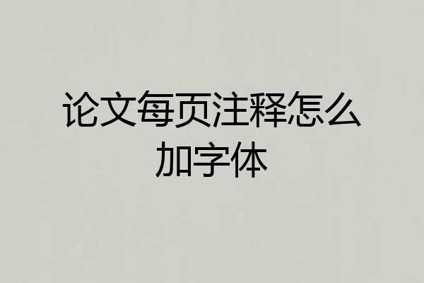 论文每页注释怎么加字体