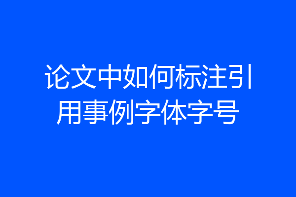 论文中如何标注引用事例字体字号