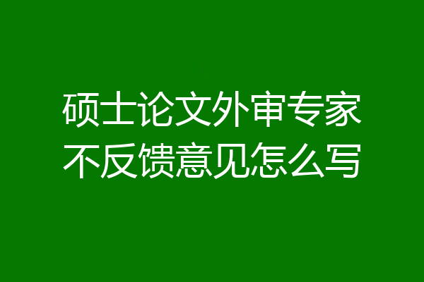 硕士论文外审专家不反馈意见怎么写