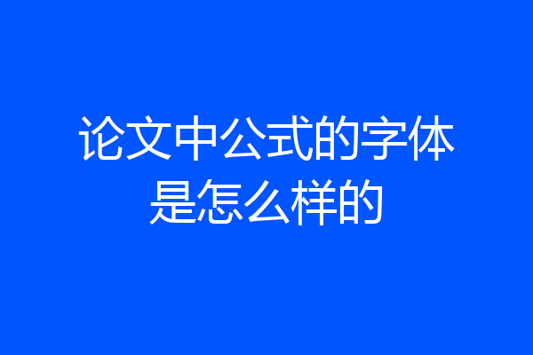 论文中公式的字体是怎么样的