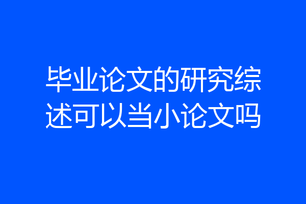 毕业论文的研究综述可以当小论文吗