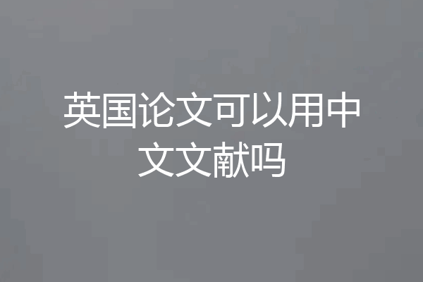 英国论文可以用中文文献吗