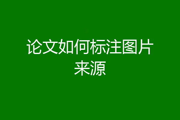 论文如何标注图片来源