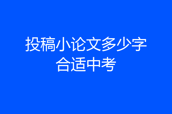 投稿小论文多少字合适中考