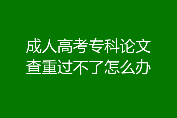 成人高考专科论文查重过不了怎么办