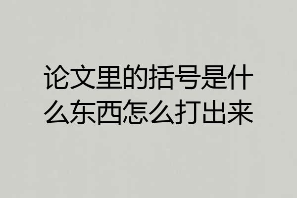 论文里的括号是什么东西怎么打出来