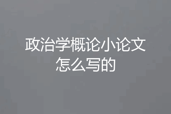 政治学概论小论文怎么写的