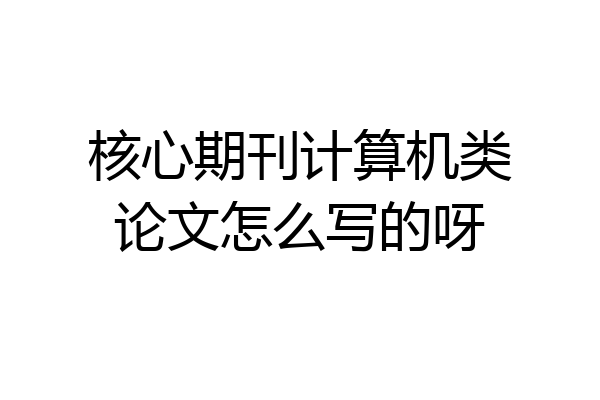 核心期刊计算机类论文怎么写的呀