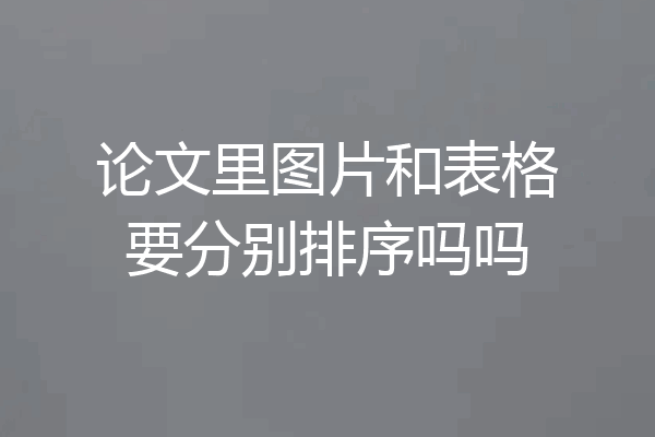 论文里图片和表格要分别排序吗吗