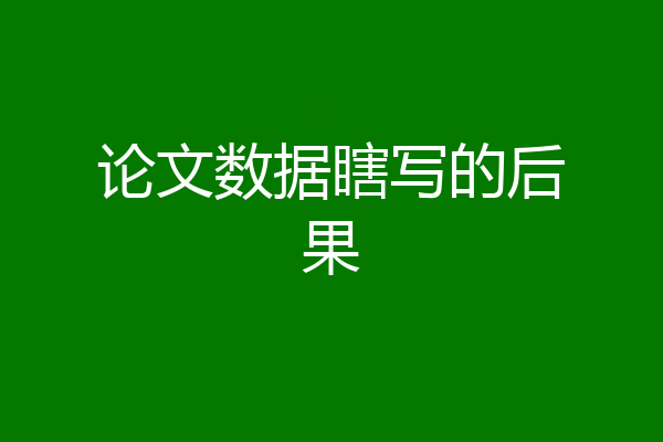 论文数据瞎写的后果
