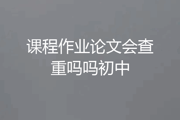 课程作业论文会查重吗吗初中